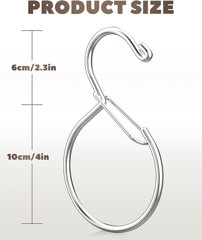 6 Pack Belt Hanger, Tie Hanger & Belt Organizer, Waterproof Belt Hanger for Closet, Ties, Scarves, Bags & Accessories, Keeps Closet Neat & Organized, Silver