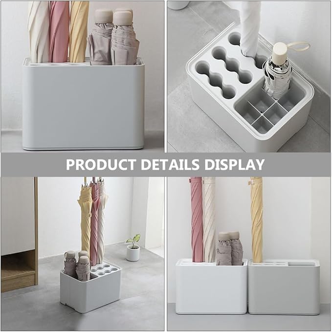 Wall-Mounted Umbrella Stand with Drip Tray Nordic Style Entrance Umbrella Holder for Home and Office Space-Saving Creative Storage Rack Gray Easy to Install and Water-Resistant