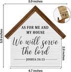 As for Me and My House We Will Serve the Lord Christian Decor, Bible Verse House Shaped Wood Sign, Christian Home Room Decor for Desk Table Shelf