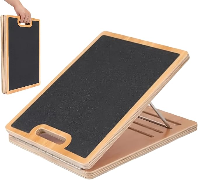 Slant Board for Calf Stretching - Wooden Pilates Incline Balance Wedge | Non-Slip Ankle Exercise Block, Adjustable Angle for Home or Gym Leg, Heel, and Ankle Stretching, for Daily Fitness, Reh