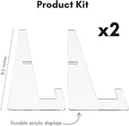 Americanflat Acrylic Easel Stand - 6" Tabletop Easel and Plate Stand - Set of 2 - Lightweight Display Holders for Photos, Cards, Frames, Books, Magazines, Albums - Home or Office Decor