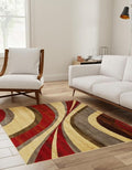 Unique Loom Barista Collection Area Rug - Ngada (10' Square, Beige/Red)