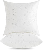 Oubonun 22x22 Outdoor Pillow Inserts (Pack of 2) - Square Waterproof Throw Pillow - Decorative Throw Pillows Insert for Couch Sofa Bed Patio Furniture - White Pillows