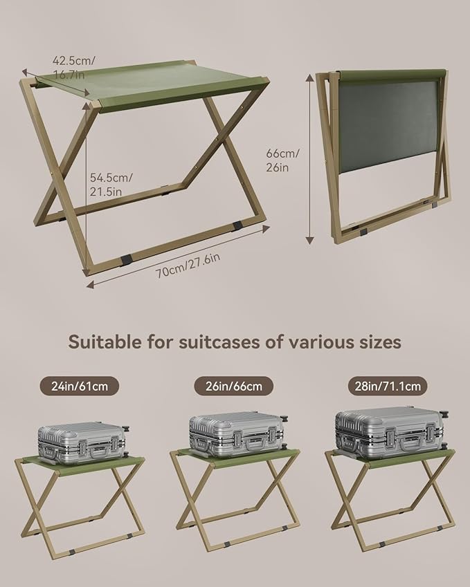 IBUYKE Luggage Rack for All Suitcase Sizes,Foldable Suitcase Stand,Metal Luggage Holder,Easy to Assemble for Bedroom Living Room Hotel,Gold TLR001G-2
