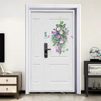 19.7in Purple Lavender Daisy Teardrop Swag, Artificial Floral Swag with Green Leaves, Fake Daisy Flower Swag Front Door Decorative Swag for Door Wall Wedding Arch Decor(Multicolour)