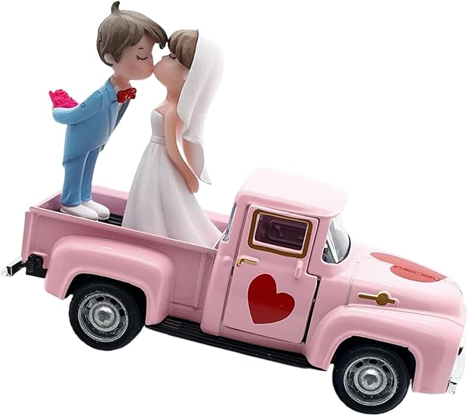 Alloy Retro Car Decors Antique Truck Model with Couple Figurines for Weddings Party Centerpieces and Home Shelf Display Couple Figurine Home Decors