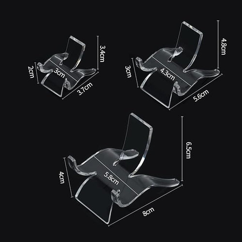 (3 Sizes 12 PCS)Crystal Display Stand,Acrylic Rock Holder,Clear Display Easel Stands Pedestal for Crystal,Geodes,Rock,Mineral Agate Fossil Coral Gemstone Small Collectibles Display Stands