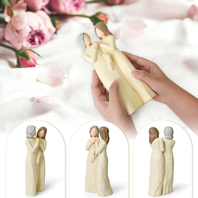 Mom Birthday Gifts from Daughter, Mother Gift for Mothers Day Christmas of The Bride Gifts Expresses Caring Relationship Between Adult Mother Daughter Figurines