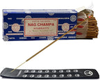 TRUMIRI Incense Stick Holder Bundle with Satya Sai Baba Nagchampa 250g Bulk Incense Sticks Nag Champa Agarbatti - Pack of 1 (Approx 250 Insence-Sticks)