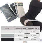 Fabric Resistance Bands, Non-Slip Hip Circle Bands for Glute Workouts, Yoga, Set of 3 with mesh Carrying Bag. (Light, Medium, Heavy) (Black/Gray/Light Gray)