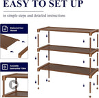 Kitsure Shoe Rack - Non-Woven Shoe Rack Shelf, Shoe Organizer for Closet, Entryway, Garage & Corridor, Stackable Shoe Shelves, 27.5" Wide - 3 Tier, Brown