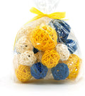 Qingbei Rina 20 PCS Yellow Wicker Rattan Balls,Spring Decorative Balls for Bowls,Vase Filler for Centerpieces,Decorative Orbs Woven Spheres,Bowl Fillers for Home Decor