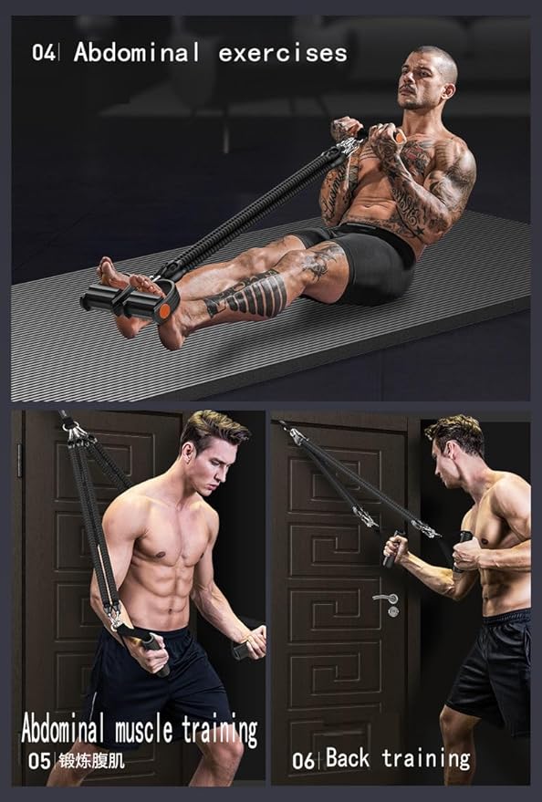 Multifunction Pedal Resistance Band with Handle，Sit Up Workout Equipment for Abdomen, Waist, Arm, Core/ABS, Physical Therapy, Leg