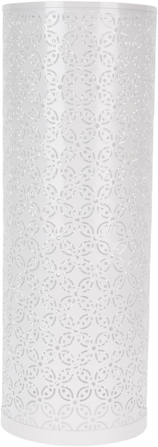 Metal Round Umbrella Stand Rack, FreeStanding Umbrella Holder for Entryway, Home, Office (White)