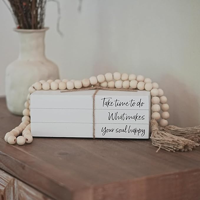 Decorative Books for Home Decor, Wooden Faux Book for Decoration, Farmhouse Stacked Display Books (Take time to do)