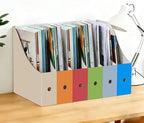 Limitliho 12 Pack Cardboard Magazine Holder for Desk, Book Bins for Classroom Library,Office,Home, 10.6" H x 10.2" L x 3.5" W in Magazine File Holder (Fresh color)