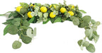 Firlar Artificial Flower Swag, 18 Inch Decorative Swag with Lemon Berry, Green Leaves Hanging Ornament Floral Swag Door Swag for Wedding Home Party Door Wall Decoration