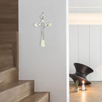 VINETEN Saint Benedict Enamel Crucifix - Crucifix Wall Cross Metal Wall Art-8 Inch Cross Give Blessing and The Spiritual Sacred:Faith Gift for your Acquaintances