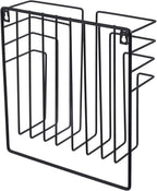 MyGift 11 Inch Modern Art Deco Black Metal Wire Floating Magazine Rack and File Folder Holder, Wall Mounted Home or Office Storage for Oversized Magazines
