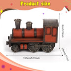 Classic Car Model Ornament Resin Vehicle Figurine 5.31inch Vintage Desk Decor Photo Prop Gift for Office Bedroom Cafe- Locomotive