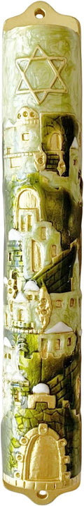 Metal Mezuzah, Exquisite Jerusalem Enamel Mezuzah