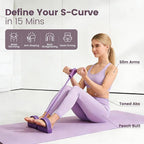 Home Workout Equipment for Women with 6 Tube Elastic Foot Pedal Resistance Band with Handle,Thigh Pelvic Trainer, Leg Fitness Bands Set, Exercise Essentials Starter Kit for Full Body Toning