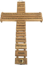 Holy Land Market Olive wood Cross from Bethlehem with a Certificate and Lord prayer card (Cross, 18 Inches)