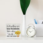 Sunflower Decorations Sunflower Desk Accessories Motivational Desk Decor Summer Decorations Wooden Box Sign for Home Office Farmhouse Table Shelf