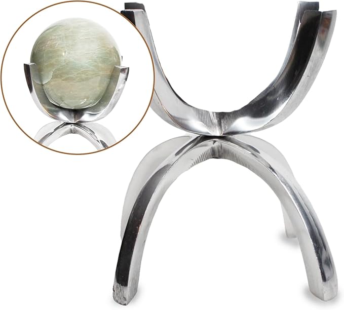 My Shelfie - Modern Silver Claw Rock Display Stand, Crystal Holder with Invertable Design, Crystal Display Holds Crystals From 2-3 Inches, Handmade Aluminum Rock Stands for Display, Large