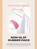 HOUSE DAY Pink Plastic Hangers 50 Pack, Slim Space Saving, Non Slip Hangers with Rubber Pads, Sturdy Coat Hanger for Closet, S-Shaped Clothes Hanger for Shirt, Suit, Pant, Skirt