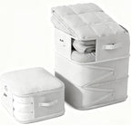 2 Pack Space Saving Comforter Storage Bag with Handle, 3-Layer Compression Blanket Storage Bags Adjustable In 3 Sizes (142L, 107L, 71L), Washable Bedding Organizer For Pillow Duvet Clothing Plush Toy