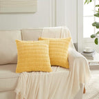 Fancy Homi 4 Packs Decorative Throw Pillow Covers for Living Room Couch Bed, Modern Farmhouse Boho Home Décor Accent Cushion Case, 24" x 24", Yellow