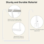 Hanging Closet Rod Adjustable Width Height Closet Rod For Hanging Clothes White 2 Pack Closet Extender Hanging Rod Clothes Space-Saving Hanging Bar Organizer