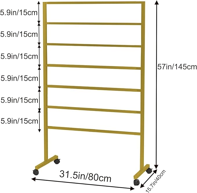 Gold Freestanding Metal Scarf Display Stand, Double-Sided Scarf Floor Standing Display Rack, Belt Shawl Hijab Organizer for Boutique Display, Commercial Home