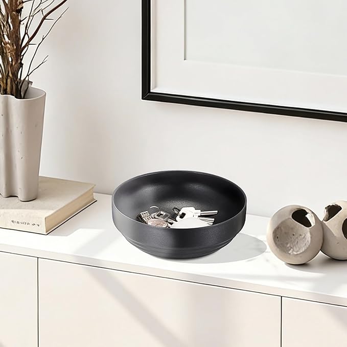 Key Holder Bowl for Entryway Table Round Catchall Bowl for Coin Fruit Holder Decorative Serving Bowl for Coffee Table Kitchen Counter, 7.4 Inches