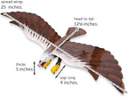 WitnyStore Wooden Bird Mobile 25" Brown Flying Eagle Hand Made Painted Wood Flapping Wing Birds Hanging Ceiling Decor Wind Chimes Handcrafted Art Animal Decorative Collectibles Décor Gifts Souvenirs