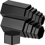 Jetec 24 Pcs Hexagonal Jewelry Display Risers Hexagonal Market Display Risers Stands Acrylic Showcase Acrylic Stand for Jewelry Model Figures Decoration, 6 Sizes (Black)