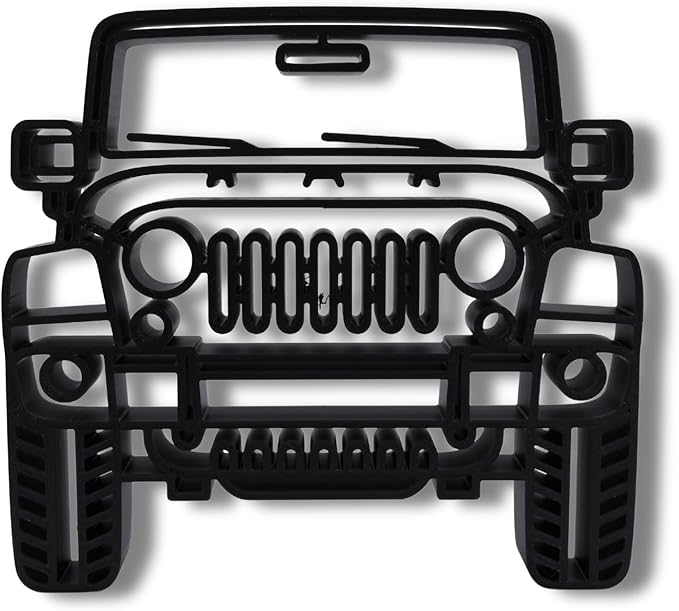 Jeep Wrangler Sculpture - Minimalist Decorative Accent for Off - Road Enthusiasts & Modern Home Decor | Collectible Design (Jeep Wrangler Front View Matte Black)