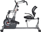 Sunny Health & Fitness Elite Recumbent Cross Trainer & Elliptical Machine with Arm Exercisers for Home Arm/Leg Training, Easy Adjust Seat & Mesh Backrest, Free SunnyFit App Bluetooth Connectivity