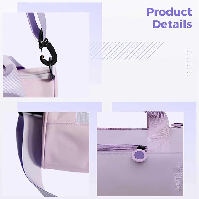 Gym Bag Kit For Women, 5 Pcs Stylish Sport Set, Portable Travel Workout Accessories With Yoga Band, Spiky Ball, Hand Grip & Roller Massage Stick