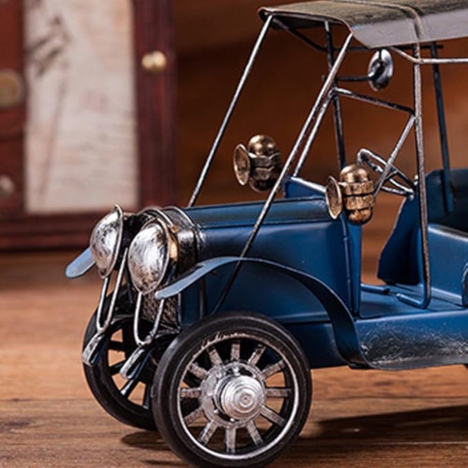 Vintage Iron Car Model Classic Vehicle Collectible Model Metal Retro Handicraft Art Vehicle Sculpture for Home Office Decor