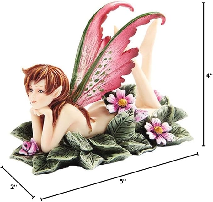 Pacific Giftware Enchanted Primrose Faery by Amy Brown Fantasy Flower Fairy Statue with Delicate Pink Wings Hand-Painted Polyresin Figurine Whimsical Home Décor Collectible Fairy Art 4" H