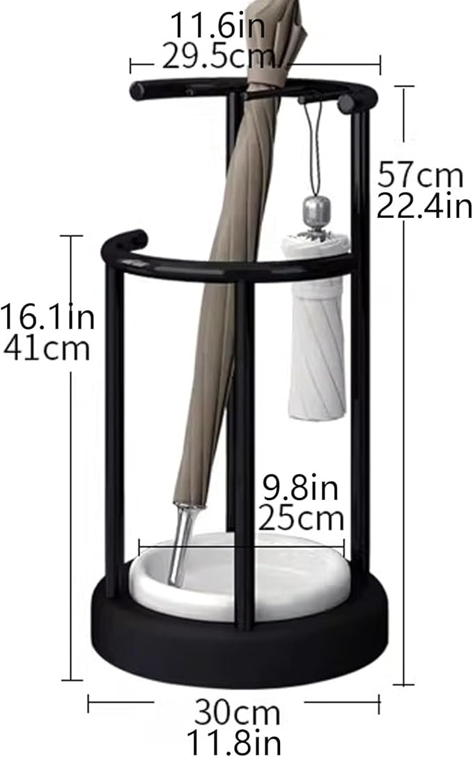 Metal Umbrella Stand, Modern Holder with Removable Water Tray, Standing Cane Storage Organizer for Home, Office, Hotel