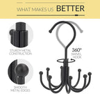 Belt Hanger, Space Saving Belt Organizer for Closet, Max 24 Storage Capacity, Rotating Belt Rack Closet Organizers and Storage for Hanging Belt, Ties, Black