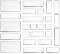 Clear Plastic Drawer Organizer Storage - 25Pcs 4 Size Desk Bathroom Kitchen Organizers and Accessories Office Organization, Vanity Stackable Drawers Bins Trays Containers Dividers Makeup Sets