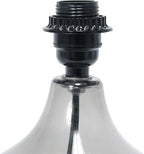 Simple Designs LT1210-SMG 13.75" Contemporary Curved Glass Table Lamp, Smoke Gray with Gray Shade