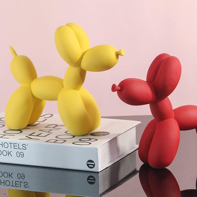 Creative Balloon Dog Sculpture Modern Home Decoration Trendy Animal Art Ornaments Collection Figurine Bedroom Living Room Office Desktop Resin Decors