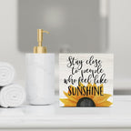 Farmhouse Sunshine Sunflower Wooden Box Sign Rustic Country Sunflower Box Sign Wood Sign Decor Summer Square Wood Sign Home Desk Tabletop Shelf Decor 5 x 5