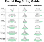 OLANLY Mint Green Round Rugs for Bedroom - Machine Washable, 6 ft Circle Area Rugs for Living Room, Soft and Fluffy Shaggy Carpet for Teen Girls and Boys, Nursery Rooms, Dorms, Home Decor Aesthetic