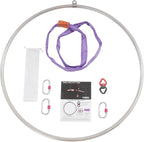 Aerial Hoop Set 33.5" Aerial Lyra Hoop Professional Circus Fitness with Complete Rigging Hardware Kit Acrobatics Equipment Hanging Rings for Home Yoga Dance Sling Kit